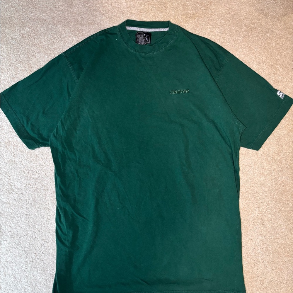 Vintage 90s Starter Green Short Sleeve T-Shirt Size XXL Cotton Mens